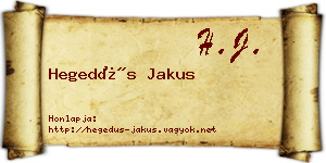 Hegedűs Jakus névjegykártya